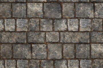 Obraz premium Processed collage of old street pavement surface texture. Background for banner, backdrop