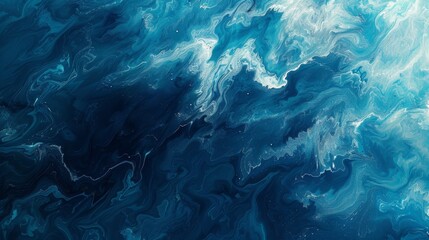 Abstract Blue and White Swirling Marble Texture Background