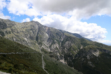 View from panorama Llogara in Ceraunian Mountains, Albania     