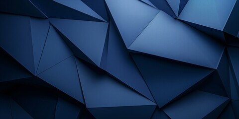 Obraz premium Abstract geometric blue pattern. An intricate design of overlapping triangular shapes creating a modern, futuristic aesthetic. Ideal for backgrounds, web design, and tech-themed projects