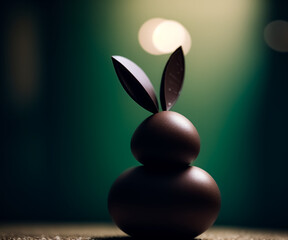 A chocolate bunny. Generative AI