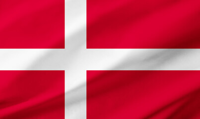 Fototapeta premium Denmark flag background with waving fabric texture
