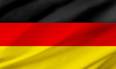 German flag background with waving fabric texture
