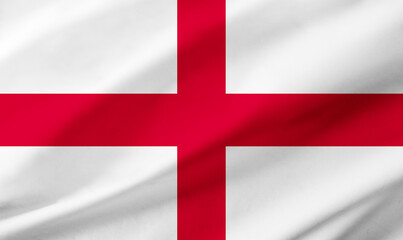 England flag background with waving fabric texture