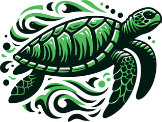 Green Sea Turtle vector illustration
