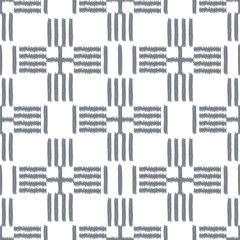 Seamless ikat pattern with grey elements.