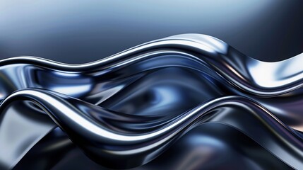 Abstract metallic silver waves creating a fluid, shiny texture.