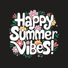 Summer holidays, journey, modern typography, vacation travel illustration.