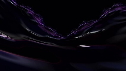 Flying through purple mountain fractal marble land with black background. Modern topography map, data, abstract backdrop - Powered by Adobe