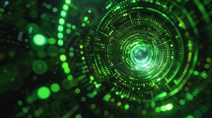Green Digital Circle Abstract Background