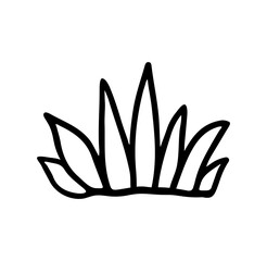 Bush isolated on a white background. Vector hand-drawn illustration in doodle style. Perfect for cards, decorations, logo, various designs.