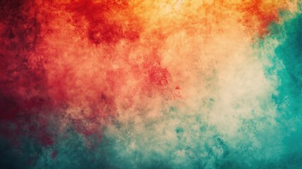 Fototapeta premium Abstract watercolor gradient background in red, orange, and teal hues