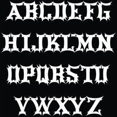 Alphabet Line Art Illustration Flat Design