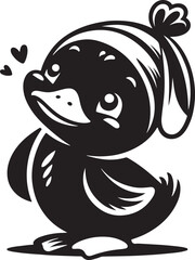 Loving Duck silhouette vector illustration.eps