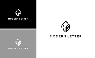 modern initial NP logo vector monogram luxury template