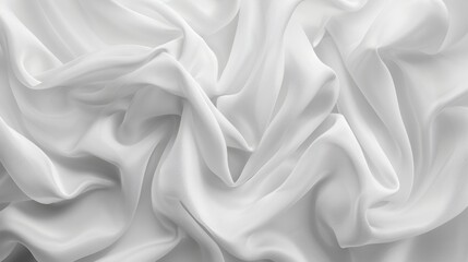 Fototapeta premium White fabric texture with soft waves and folds
