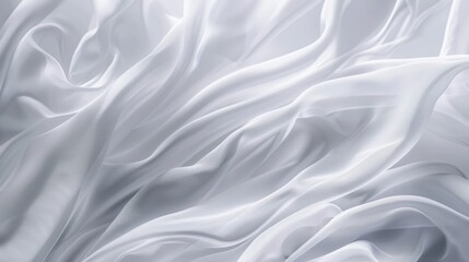 Obraz premium Abstract white fabric texture background: soft waves and gentle drapes