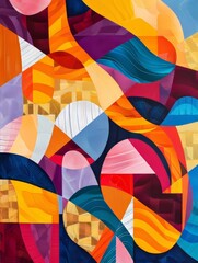 Fototapeta premium Bold Geometric TessellationsIntricate Designs and Vibrant Colors - Abstract Graphic Art