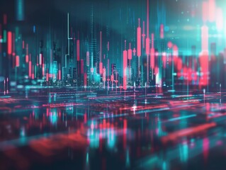 Banner with business concept of stock market data analysis and currency exchange. Working with big data databases, involving them in financial risk analysis