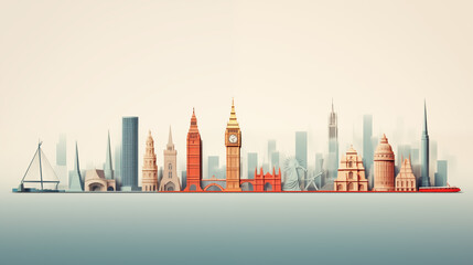 Obraz premium Minimalist City Skylines