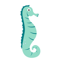  Sea animal Sea horses with hand drawn sea life elements. Cute marine sea horses isolated on a white background, clipart. Cartoon ocean fish