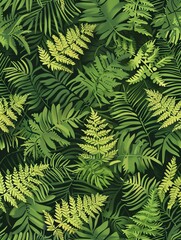 Green Tones Natural and Organic Fern Leaf Pattern Stock Image in Forest Theme