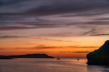 High tide sunset at Cemaes bay Isle of Anglesey