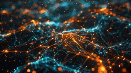 interconnected network of glowing digital neurons artificial intelligence concept