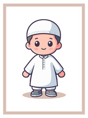 boy dressed in Muslim clothes