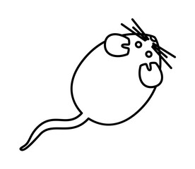 Doodle mouse drawn in line art. Png clipart isolated on transparent background
