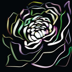 Neon pione on the black background