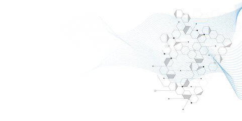 Vector hexagons pattern. Geometric abstract background with simple hexagonal elements.