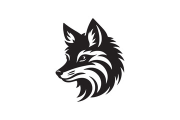 Fox head silhouette vector illustration