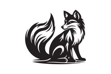 Fox silhouette vector illustration