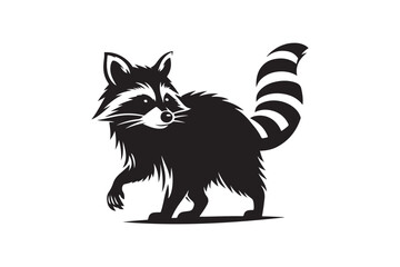 Raccoon silhouette vector illustration