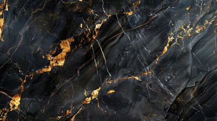 luxurious black marble background with elegant gold accents and veining highdefinition abstract texture