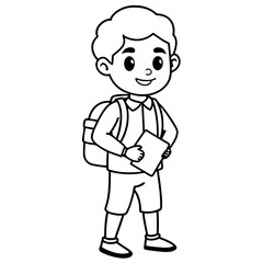 Schoolboy  vector line art  icon