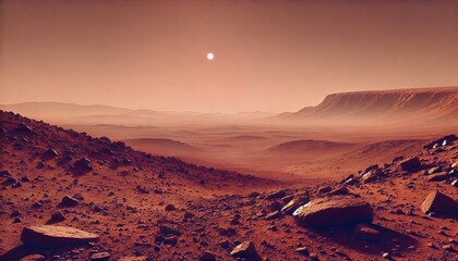 Naklejka premium view of planet Mars