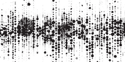 Abstract halftone monochrome dotted pattern.