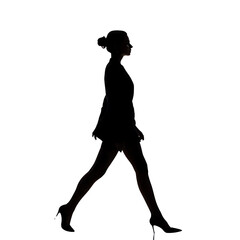 silhouette of a person walking abstract vector art illustration.in isolate whit background 