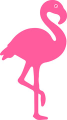 Flamingo clip art design on plain white transparent isolated background for sign, decal, card, shirt, hoodie, sweatshirt, apparel, tag, mug, icon, poster or badge
