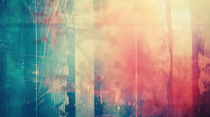 Naklejka premium Retro film scratches and faded hues abstract background