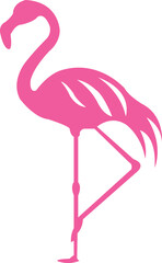 Flamingo clip art design on plain white transparent isolated background for sign, decal, card, shirt, hoodie, sweatshirt, apparel, tag, mug, icon, poster or badge