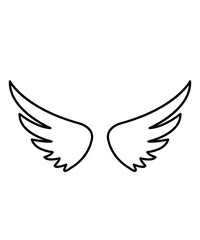 Obraz premium Angel wings clip art design on plain white transparent isolated background for sign, decal, card, shirt, hoodie, sweatshirt, apparel, tag, mug, icon, poster or badge