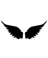Angel wings clip art design on plain white transparent isolated background for sign, decal, card, shirt, hoodie, sweatshirt, apparel, tag, mug, icon, poster or badge