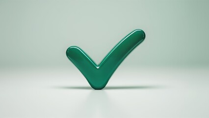 Modern green check mark icon on white background