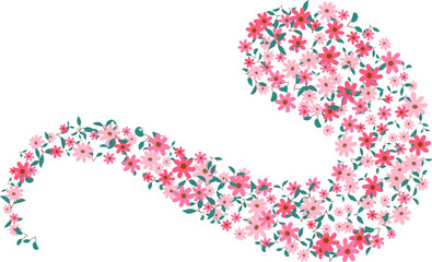 Beautiful pink daisy flower. Spring pastel flying flower aesthetic concept