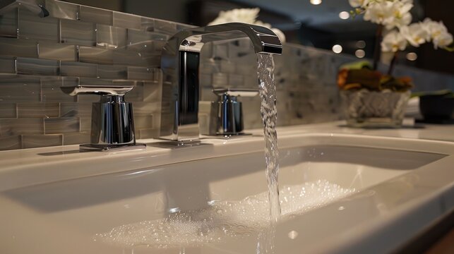 Aerator placement below sink faucet