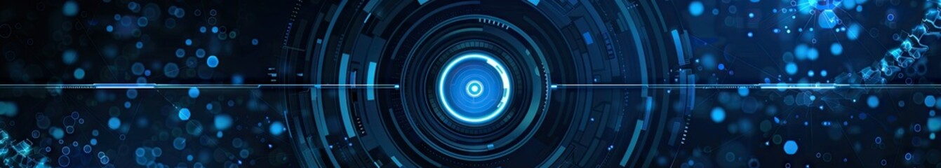 Fototapeta premium Abstract Digital Interface with Glowing Blue Circle