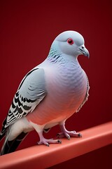 Obraz premium New Kim racing pigeon on light red screen
